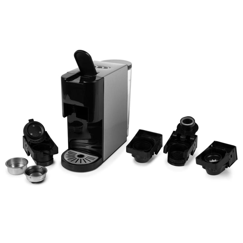 Load image into Gallery viewer, Princess 249451 multi capsule coffee machine 5-in-1 capsule machine (zilver, dolce gusto | e.s.e. | nespresso | lavazza a modo mio | gemalen koffie)
