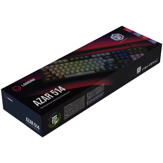 Lorgar azar 514, gaming toetsenbord (zwart, us lay-out, logar dream, rgb)