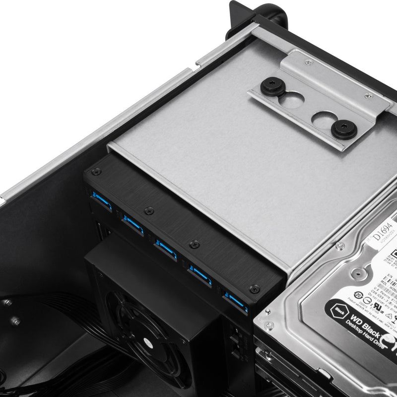 Load image into Gallery viewer, Silverstone rm41-h08 rack behuizing (zwart | 2x usb-a 3.2 (5 gbit s))
