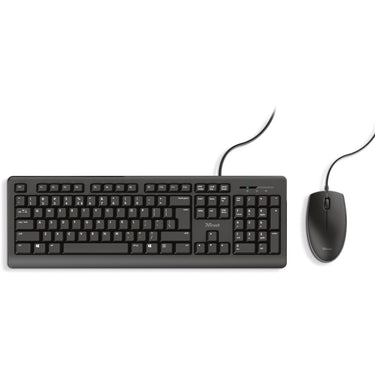 Trust primo keyboard mouse set, desktopset (zwart, us lay-out, membraan)