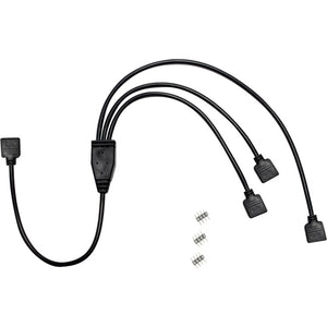 Inter-tech rgb verdeler 3-voudig splitterkabel (zwart)