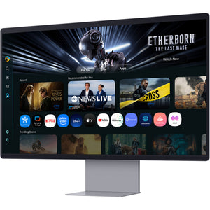 Samsung smart monitor m9 m90sf 32 4k ultra hd (zilver, 1x displayport, 1x hdmi, 1x usb-c, 2x usb-a, 165 hz, wi-fi 5, bt, webcam)