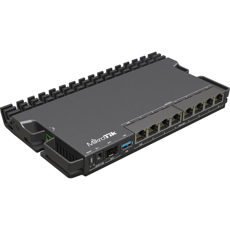 Load image into Gallery viewer, Mikrotik heavy-duty rb5009 router (rb5009upr+s+in) (zwart, marvell armada 7040 cpu, poe, sfp+)
