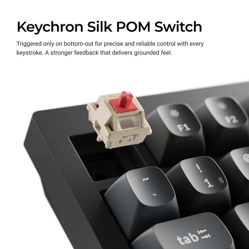 Load image into Gallery viewer, Keychron v1 ultra 8k wireless custom mechanical keyboard (zwart, us lay-out (qwerty), silk pom brown, 75%, rgb, hot swap, 2.4 ghz | bluetooth 5.3 | usb-c)
