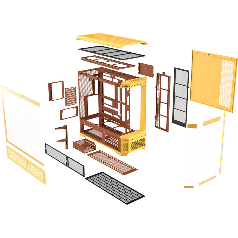 Load image into Gallery viewer, Thermaltake view 600 tg butter caramel big tower behuizing (geel | 2x usb-a | 1x usb-c | tempered glass)
