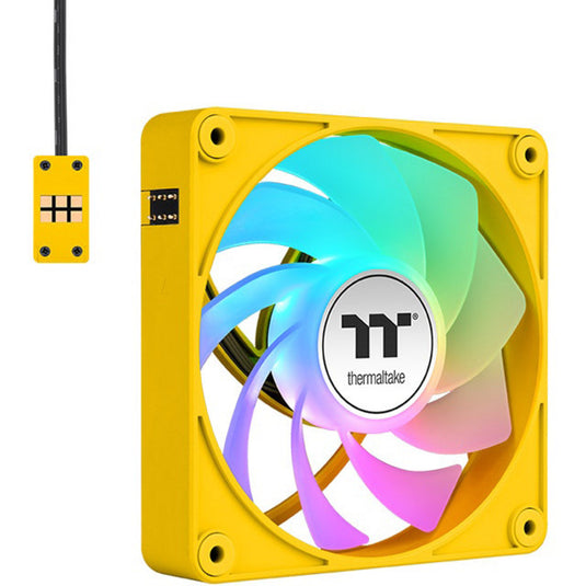 Thermaltake ct120 ex reverse argb sync pc cooling fan bumblebee (3-fan pack) case fans (geel, 3 stuks, 120 x 120 x 25 mm, pwm)