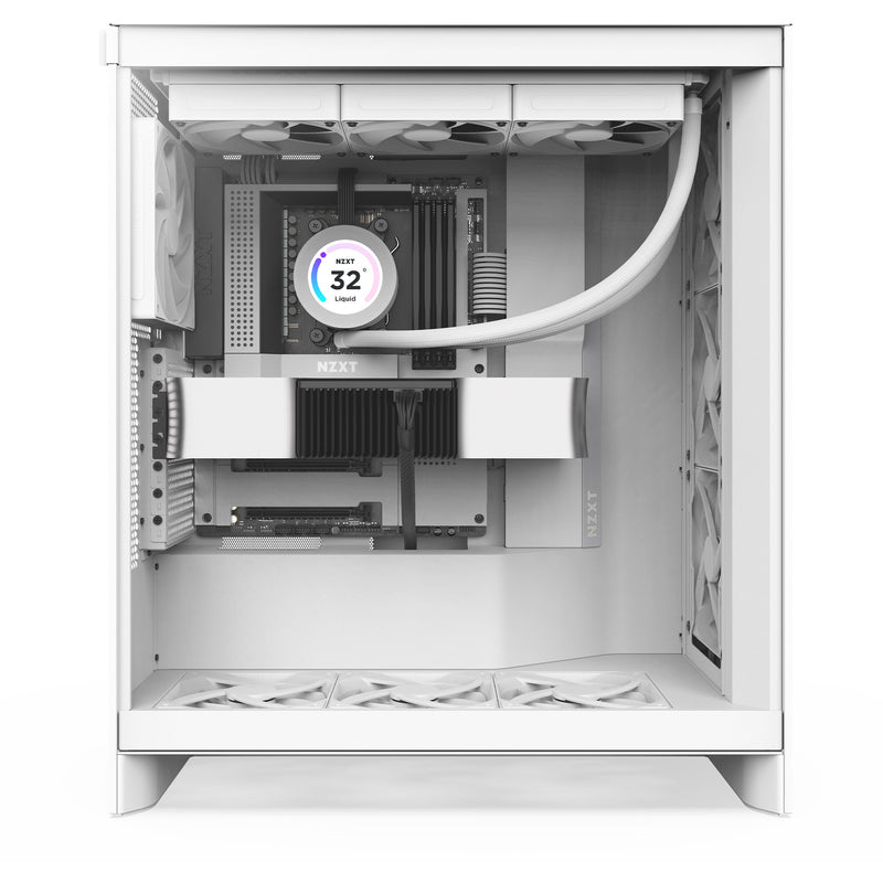 Load image into Gallery viewer, Nzxt h7 flow (2024) midi tower behuizing (wit | 2x usb-a | 1x usb-c | tempered glass)
