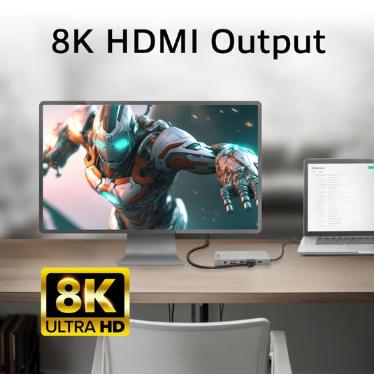 Act connectivity usb-c 4k 8k 60hz dockingstation (grijs)