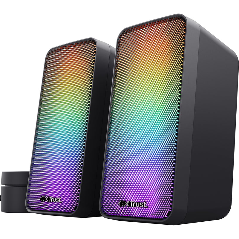 Load image into Gallery viewer, Trust gxt 611 wezz illuminated 2.0 rgb speaker set pc-luidspreker (zwart, rgb leds)
