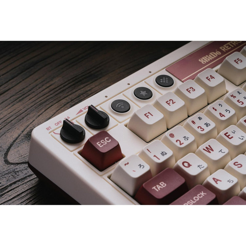Load image into Gallery viewer, 8bitdo retro mechanical keyboard fami edition (beige, us lay-out (qwerty), kailh box white, 80% (tkl), bluetooth low energy, wireless 2.4g, usb)
