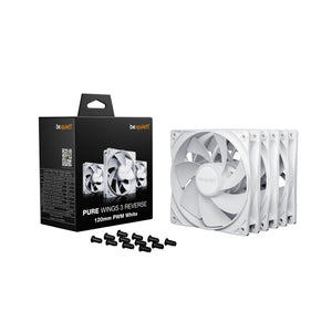 Be quiet! pure wings 3 reverse case fans (wit, 3 stuks, 120 x 120 x 25 mm, pwm)