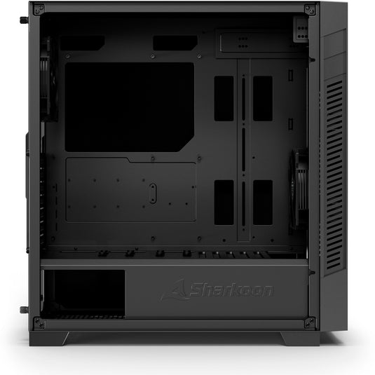 Sharkoon s25 silent midi tower behuizing (zwart | 2x usb-a | 1x usb-c)