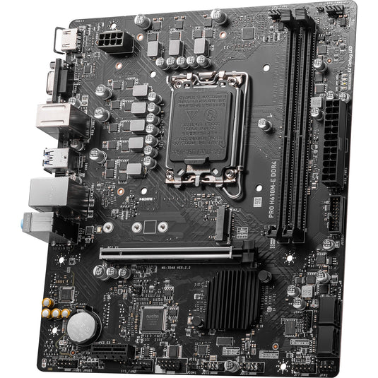 Msi pro h610m-e ddr4 socket 1700 moederbord (zwart, gb-lan, sound, µatx)