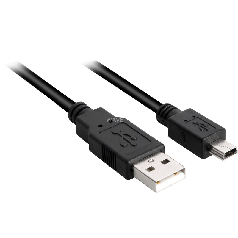 Load image into Gallery viewer, Sharkoon usb-a 2.0 > mini usb-b kabel (zwart, 1 meter, dubbele afscherming)
