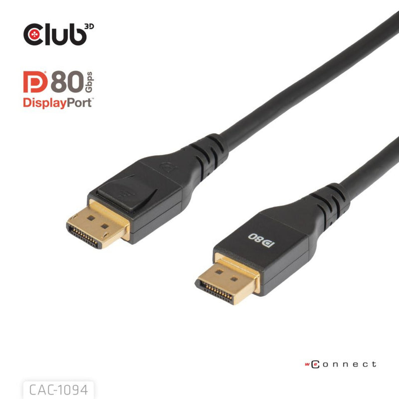 ギャラリービューアに画像をロードする, Club 3d gecertificeerde displayport 2.1 kabel (zwart, 2 meter, 10k)
