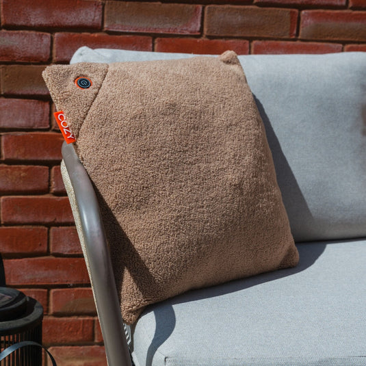 Cozy una woolly 45 x 45 cm draadloos warmtekussen (lichtbruin, powerbank 5000 mah)