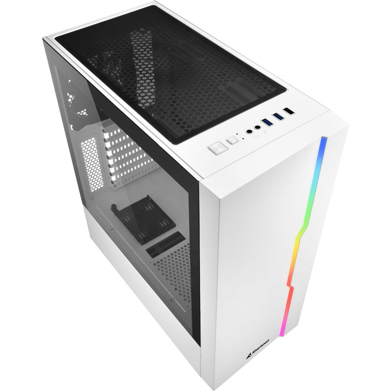 Load image into Gallery viewer, Sharkoon rgb slider midi tower behuizing (wit | 3x usb-a | rgb | tempered glass)
