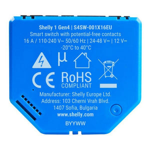 Shelly 1 gen4 relais (blauw, bluetooth, wi-fi)