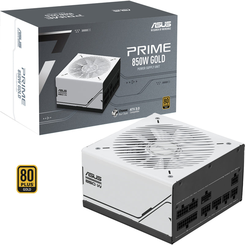 Chargez l'image dans la visionneuse de la galerie, Asus prime gold modulaire 850 watt voeding (wit, 1x 12v-2x6, 3x pcie)

