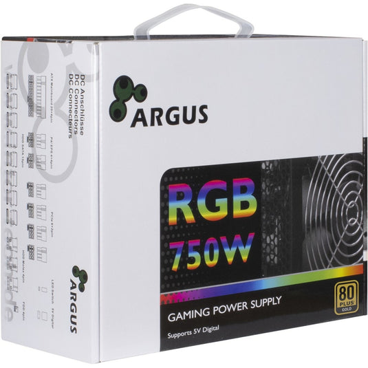 Inter-tech argus rgb-750w cm ii 750 watt voeding (zwart, 4x pcie)