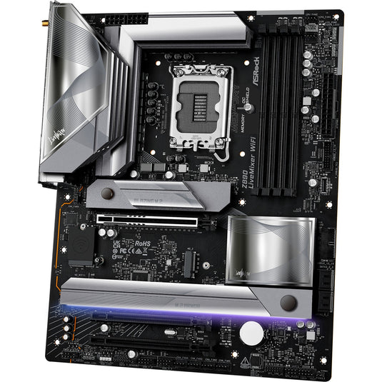Asrock z890 livemixer wifi socket 1851 moederbord (zwart, raid, 2.5 gb-lan, wi-fi 7, bt, sound, atx)