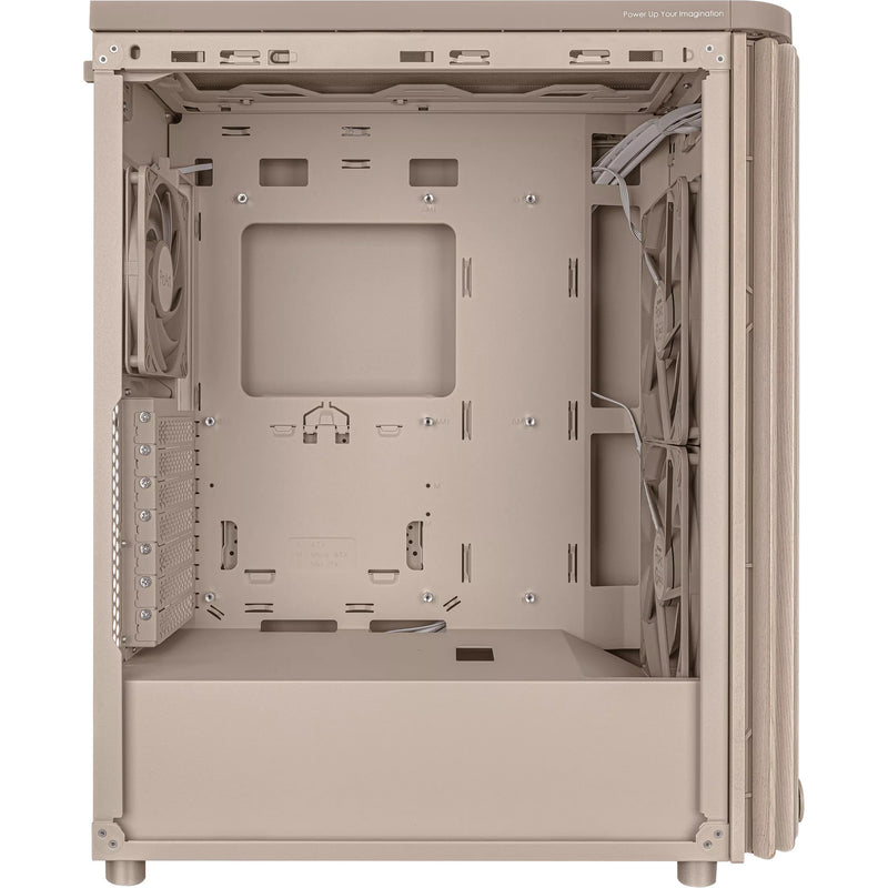 Load image into Gallery viewer, Asus proart pa401 wood edition - mesh panel midi tower behuizing (beige houtkleur | 2x usb-a | 1x usb-c)
