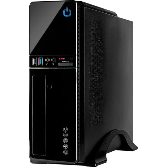 Inter-tech it-607 mini tower behuizing (zwart | 2x usb-a)