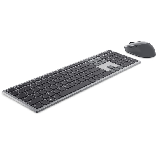 Dell premier multi-device draadloos toetsenbord en draadloze muis - km7321w desktopset (grijs, us lay-out (qwerty), 100%, bluetooth 5.0, dpi:1000 - 4000)