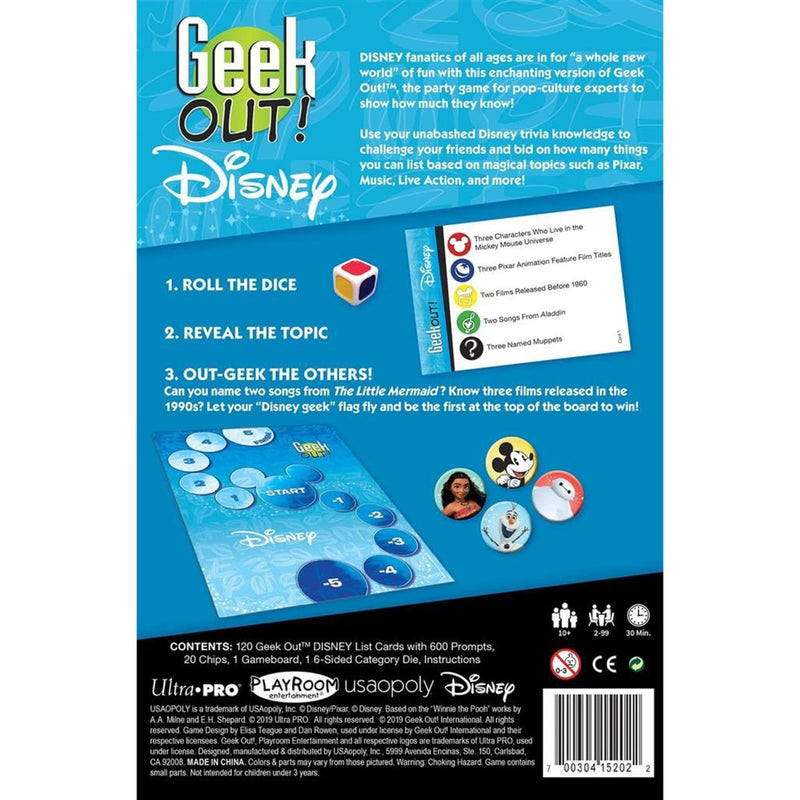 Load image into Gallery viewer, Disney european player network geek out! kaartspel (engels, 2 - 99 spelers, 30 minuten, vanaf 10 jaar)
