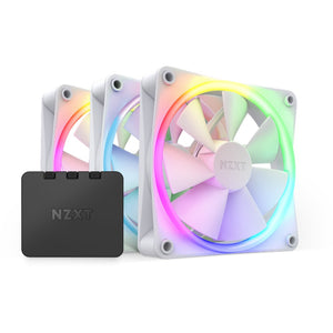 Nzxt f120 rgb case fans (wit, 3 stuks, 120 x 120 x 26 mm, incl. controller)