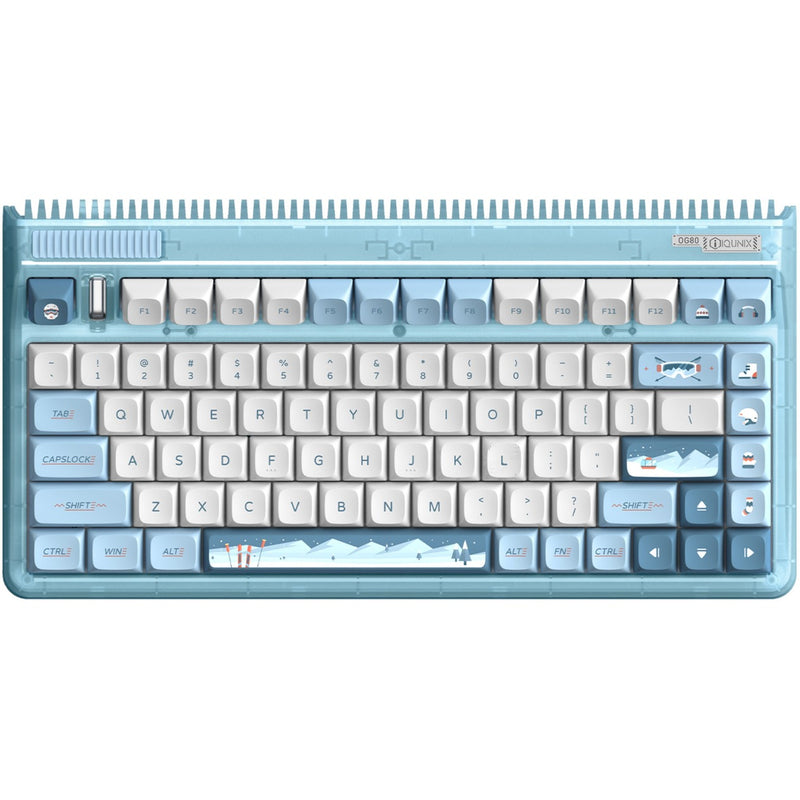 Load image into Gallery viewer, Iqunix og80 wintertide wireless mechanical keyboard, gaming toetsenbord (lichtblauw, us lay-out, iqunix moonstone turbo, rgb leds, 80% (tkl), hot-swappable, pbt, 2.4ghz | bluetooth 5.1 | usb-c)
