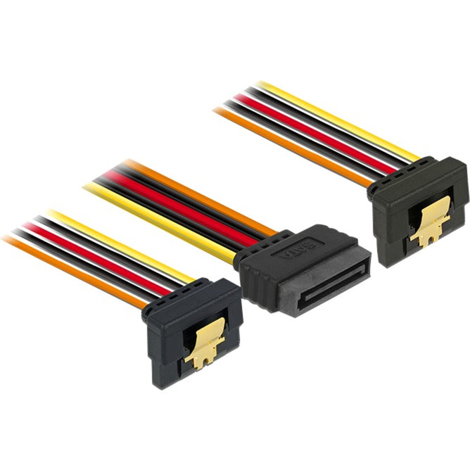 Load image into Gallery viewer, Delock sata 15-pin > 2 x sata 15-pin power splitterkabel (zwart rood, 0,15 meter)
