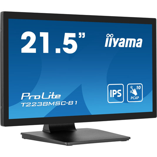 Iiyama prolite t2238msc-b1 21.5 touchscreen monitor (zwart (mat), hdmi, displayport, 2x usb-a, usb-b)