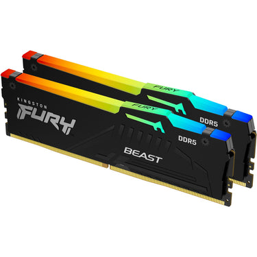 Kingston fury beast rgb 64 gb ddr5-5600 (2x 32 gb) werkgeheugen (zwart, kf556c40bb2ak2-64, xmp 3.0, expo)