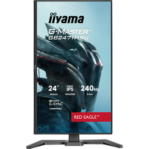 Iiyama g-master red eagle gb2471hsu-b1 23.8 gaming monitor (zwart, 2x hdmi, displayport, usb-a, usb-c, 240 hz)