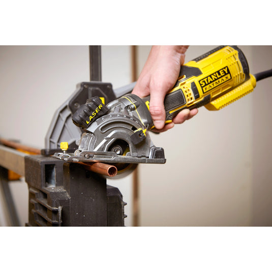 Stanley fatmax 650w multimateriaalzaag handcirkelzaag (geel zwart, met koffer)
