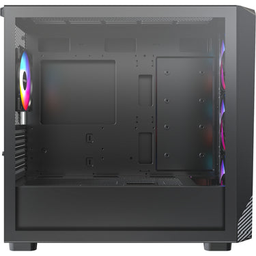 Montech x5m midi tower behuizing (zwart | 2x usb-a | 1x usb-c | rgb | tempered glass)