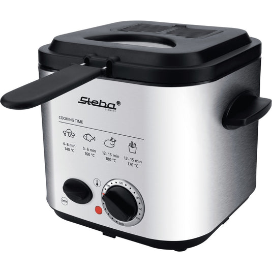 Steba df95f - minifriteuse fondue frituurpan (roestvrij staal zwart, 1,25 liter)