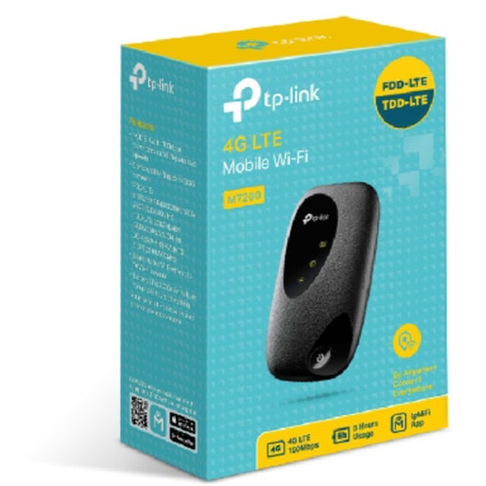Tp-link 4g lte mobiele wifi m7200 wlan lte router (zwart, sim | mifi | met accu)