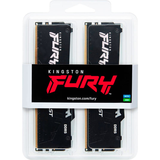 Kingston fury beast rgb 64 gb ddr5-6000 (2x 32 gb) werkgeheugen (zwart, kf560c30bbeak2-64, xmp 3.0, expo 1.1)