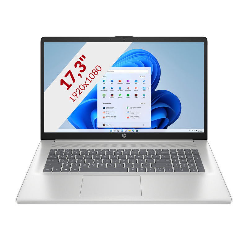 Load image into Gallery viewer, Hp 17-cn3053nd (bn6m0ea) 17.3 laptop (zilver | i5-1334u | iris xe graphics | 8 gb | 512 gb ssd)
