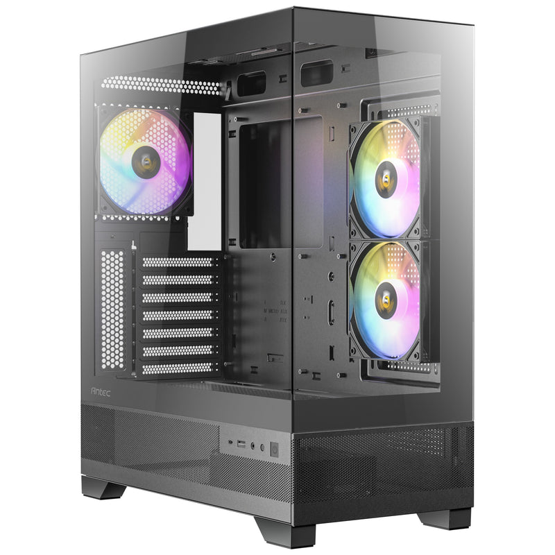 Load image into Gallery viewer, Antec cx700 argb midi tower behuizing (zwart | 1x usb-a | 1x usb-c | tempered glass)
