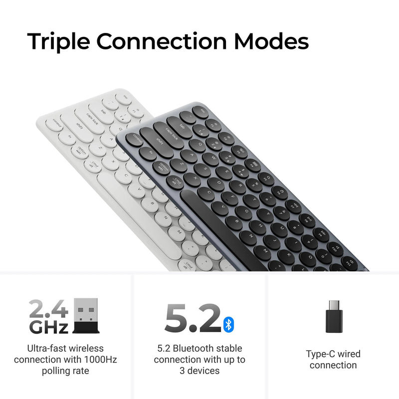 Load image into Gallery viewer, Keychron b3 pro-k1 toetsenbord (grijs, us lay-out (qwerty), scissor switches, 75%, abs keycaps, 2.4 ghz | bluetooth | usb)
