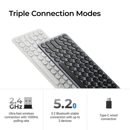 Keychron b3 pro-k1 toetsenbord (grijs, us lay-out (qwerty), scissor switches, 75%, abs keycaps, 2.4 ghz | bluetooth | usb)