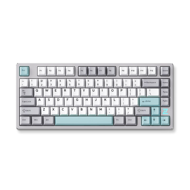 Cargue la imagen en el visor de la galería, Mchose z75s gray blue cabbage tofu metal top cover wireless mechanical rgb toetsenbord (grijs, us lay-out (qwerty), ktt cabbage tofu v2, 75%, rgb, hot swap, double-shot pbt, draadloos | bluetooth | usb-c)
