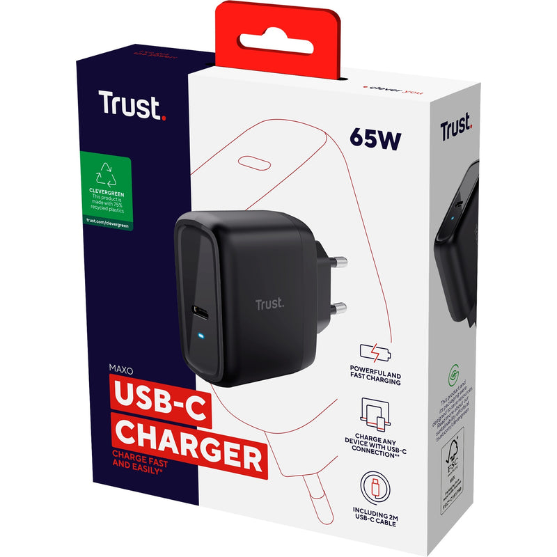 Load image into Gallery viewer, Trust maxo usb-c-oplader van 65 w (zwart)
