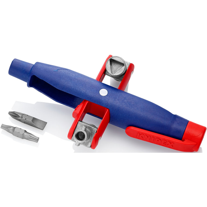 Load image into Gallery viewer, Knipex stiftschakelkastsleutel 00 11 07 dopsleutel (blauw rood, lengte 145 mm)
