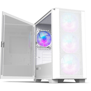 Montech air 100 argb mini tower behuizing (wit | 3x usb-a | tempered glass)