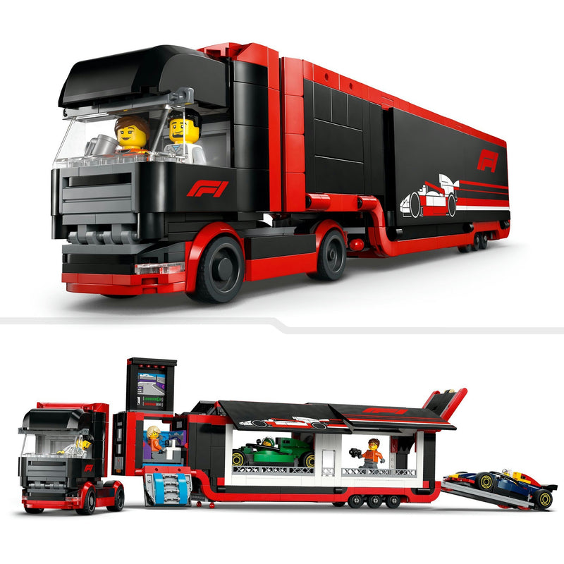 Load image into Gallery viewer, Lego city 60445 f1 truck met rb20 en amr24 f1 auto's
