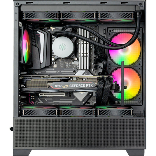 Silverstone lucid 05 mini tower behuizing (zwart | 2x usb-a | 1x usb-c | rgb | tempered glass)